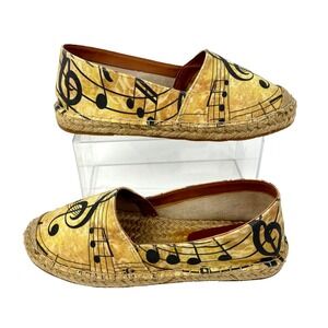New Sundias Espadrilles Shoes Flats Womens 9 Musical Notes 40 Alpargatas Loafers